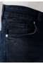 Slim Fit Low Waist Narrow Leg Cotton Men's Blue Black Denim Jean Trousers - 5