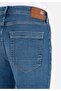 Regular Cut Low Waist Dark Blue Men's Jean Shorts - 6
