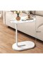 C-Shaped Side Table, Iron End Table for Couch Sofa & Bed, Small White Metal - 2
