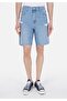 Loose Straight Fit Mid Waist Men's Black Jean Shorts - 4