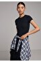 Slim Fit Round Neck Solid Women's Black Short Sleeve T-Shirt