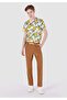 Regular Fit Mid Waist Straight Leg Men's Brown Trousers