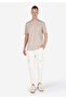 Regular Fit Crew Neck Basic Beige Men's Short Sleeve T-Shirt - 3