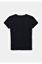 Slim Fit Round Neck Solid Women's Black Short Sleeve T-Shirt - 6