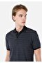 Regular Fit Polo Neck Striped Men's Anthracite Short Sleeve T-Shirt - 4