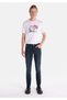 Slim Fit Low Waist Narrow Leg Men's Dark Indigo Jean Pants - 3