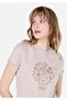 Slim Fit Round Neck Women's Gray Short Sleeve T-Shirt - 4