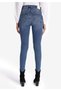 Skinny Fit Mid Waist Narrow Leg Women's Indigo Denim Jean Trousers - 2