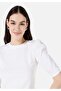 Regular Fit Round Neck Women's White Short Sleeve T-Shirt - 4