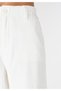 Regular Fit High Waist Wide Leg Women's White Trousers - 6