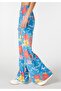 Regular Fit High Waist Wide Leg Women's Multicolor Pants - 4