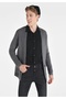 Regular Fit Men's Gray Knitwear Cardigan