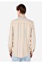 Regular Fit Shirt Neck Striped Men's Brown Long Sleeve Shirt - 2