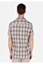 Regular Fit Shirt Neck Checked Men's Beige Short Sleeve Shirt - 2