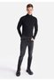 Skinny Fit High Waist Narrow Leg Men's Black Jean Trousers - 3