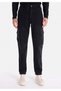 Cargo Fit Mid Waist Straight Leg Men's Zipper Indigo Jean Pants - 4