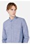 Regular Fit Shirt Collar Blue Men's Long Sleeve Shirt Cl 1058567 - 4