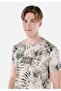 Regular Fit Crew Neck Printed Beige Men's Short Sleeve T-Shirt Cl 1067738 - 4