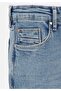 Slim Fit Low Waist Narrow Leg Men's Indigo Jean Pants - 5
