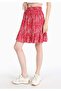 Mini Skirt Floral Women's Red Skirt - 4