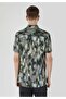 Regular Fit Shirt Neck Printed Men's Green Short Sleeve Shirt - 2