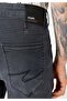 Slim Fit Low Waist Slim Leg Men's Black Jean Pants - 6