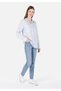 703 Carla Slim Fit Mid Waist Straight Leg Blue Women's Trousers - 3
