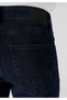 Slim Fit Low Waist Narrow Leg Cotton Men's Blue Black Denim Jean Trousers - 6