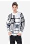 Comfort Fit Round Neck Jacquard Men's White Sweater