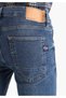 Straight Fit Low Waist Straight Leg Men's Indigo Jean Trousers - 7