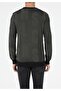 Slim Fit Round Neck Men's Green Sweater - 2