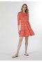 Normal Cut Floral Printed Orange Women's Dress Cl1057875