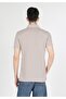 Regular Fit Polo Neck Plain Men's Beige Short Sleeve T-Shirt - 2