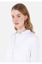 Regular Fit Shirt Neck Plain Women's White Roll-Up Shirt - 4