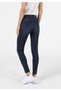 Super Slim Fit Mid Waist Narrow Leg Women's Dark Indigo Jean Trousers - 2