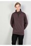 Regular Fit Half Turtleneck Men's Purple Long Sleeve T-Shirt - 3