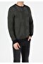 Slim Fit Round Neck Men's Green Sweater - 4