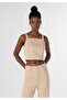 Crop Top Light Brown Women's Sleeveless Shirt - 4