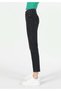 Slim Fit Mid Waist Slimming Leg Women's Black Jean Trousers - 3
