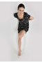 Regular Fit Women's Black Short Sleeve Dress - 4