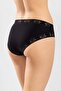 Women's Cotton Lace Bikini Cut Plain Panties 3-Pack Black - 5