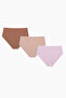Dusty Rose Light Brown Dark Brown 3-Piece Laser Non-Marking High Waist Panties - 5
