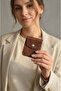 Genuine Frisco Leather Card Holder Wallet – Handmade, Minimal Design with Snap Closure, Slim & Stylish - Brown - 3