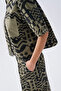 Women's Khaki Ethnic Patterned Relax Fit Elastic Waist Trousers - 4