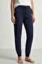 100% Cotton Compact Combed Single Jersey Women's Pajama Bottoms with Pockets Regular Fit Cuff Hem Flexible Anti-Sweat Laci - 2