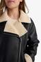 Warm Water Repellent Jacket Collar Plush Lining Faux Leather Jacket Coats Girls C4978A824Au - 5