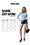 Sonelita women's soft and Stretchy fabric trojans sleeve blue blouse - 6