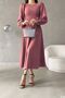 Balloon Sleeve Crew Neck Midi Dress