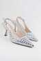 Women's Stone Detail Fabric Evening Stiletto Heeled Shoes