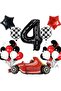 4 Year Old Race Car Themed Birthday Party Celebration Balloon Set - 2